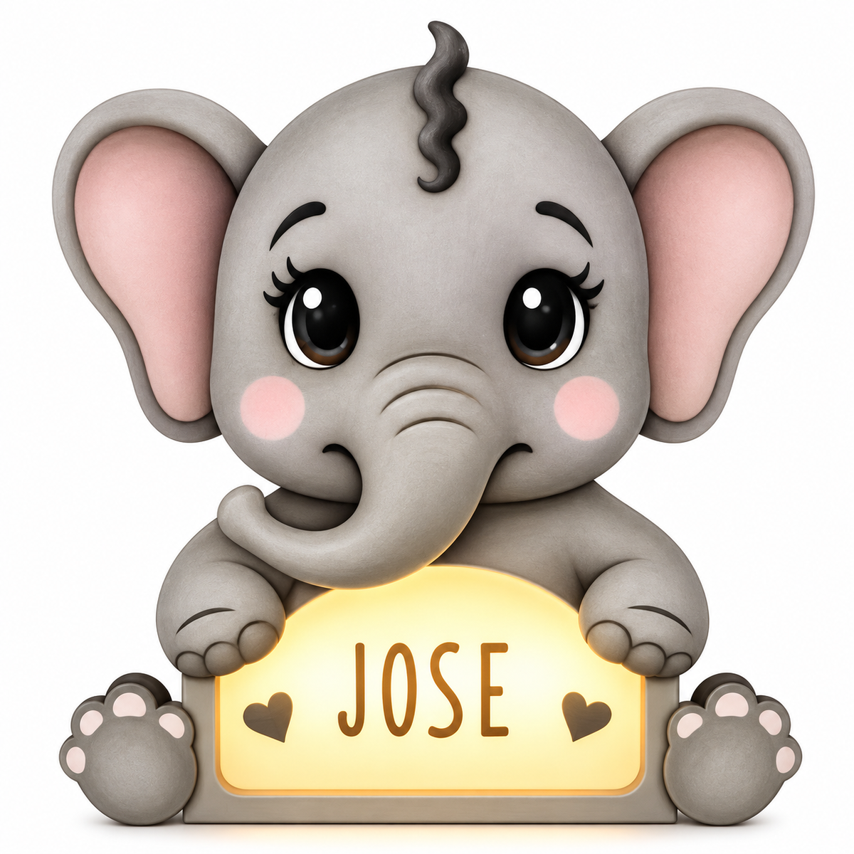 Lampara Infantil Madera Personalizable con tú nombre. Aniwoods Elefantico
