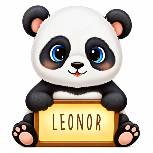 Lampara Infantil Madera Personalizable con tú nombre. Aniwoods PANDICA