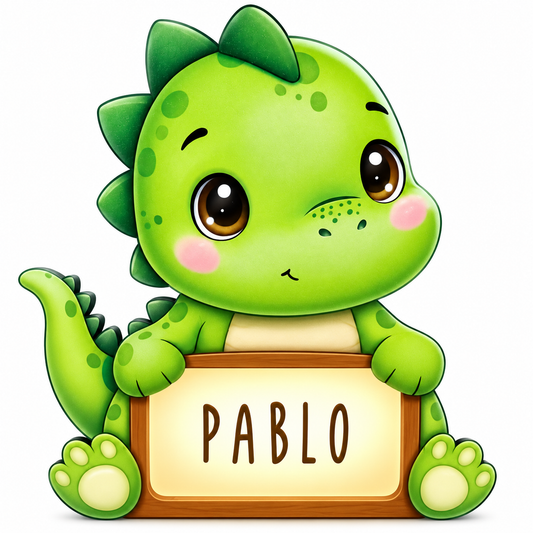 Lampara Infantil Madera Personalizable con tú nombre. Aniwoods Dinosaurico