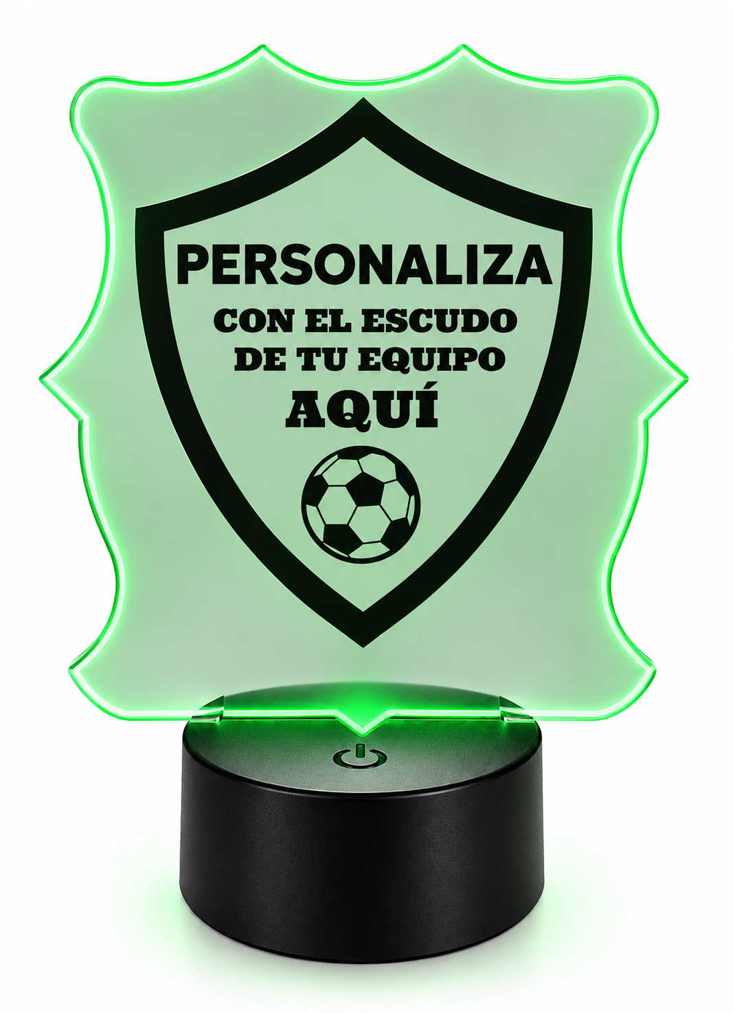 Lámpara LED 3D personalizada con el escudo de tu equipo
