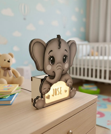 Lampara Madera Aniwoods Elefantico