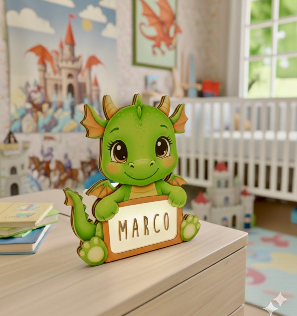 Lampara Infantil Madera Aniwoods Dragoncico
