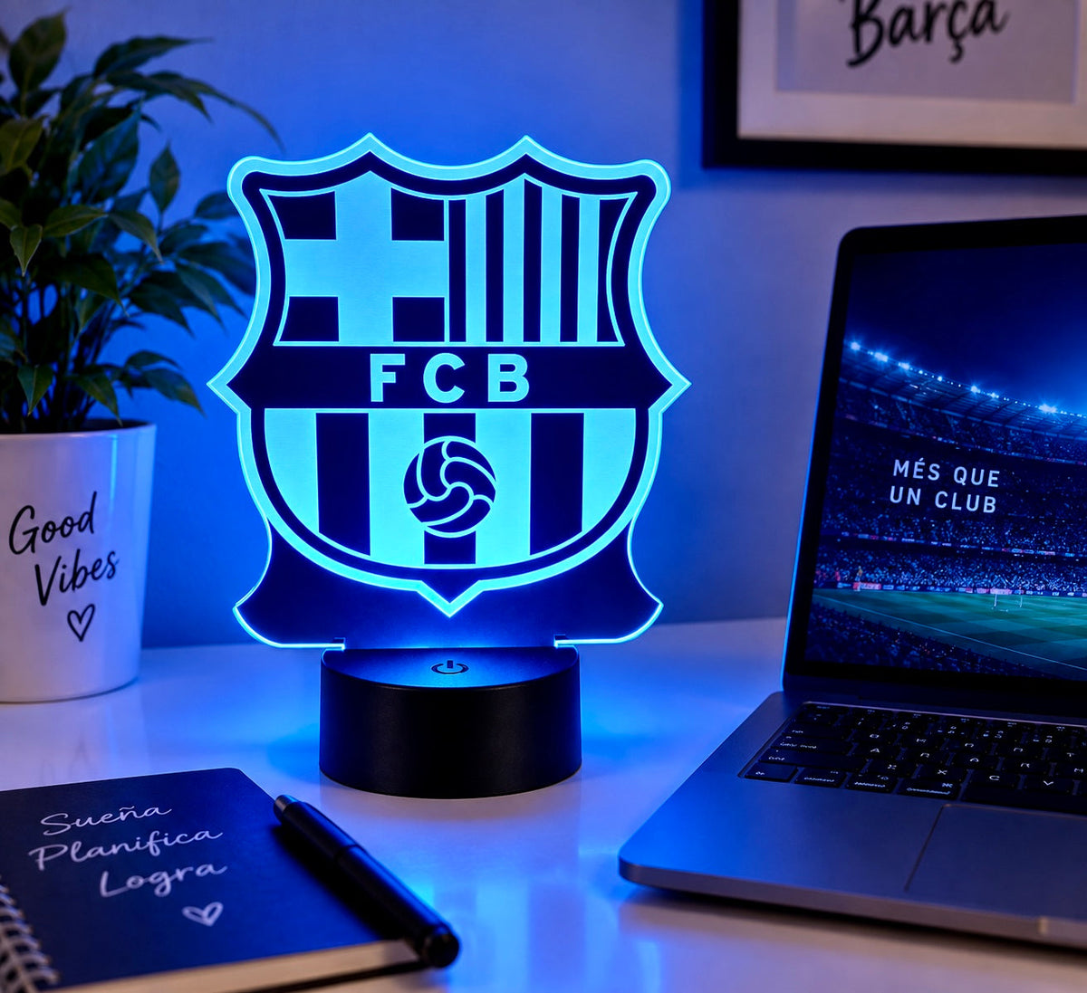 Lámpara LED 3D personalizada FC Barcelona